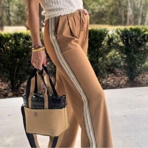 Women's bishop and young tan Pants with White Stripe
